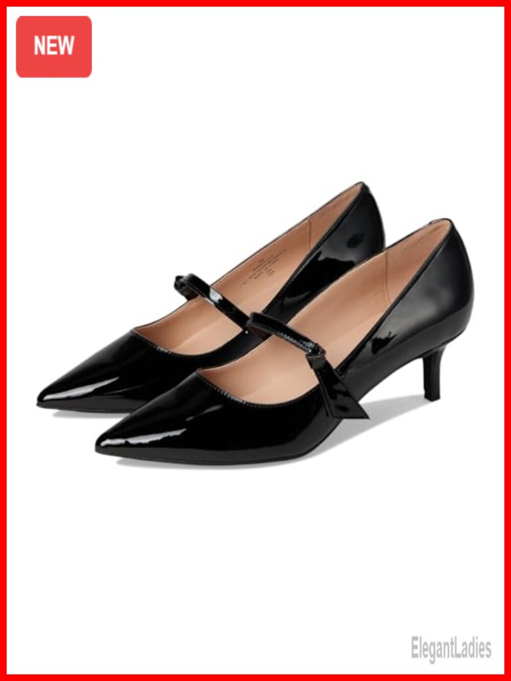 Medley 3 Patent Kitten Mary Jane Heels Pointed Toe Formal Pumps